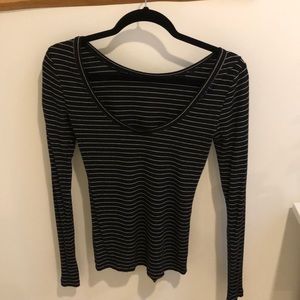 Striped long sleeve top